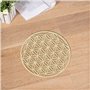 BEIIEB 4 Pièces Fleur de Vie en Bois Décor à la Maison Peintures Murales Symboles Spirituels Cadeaux Ésotériques Sous-Verres Scu