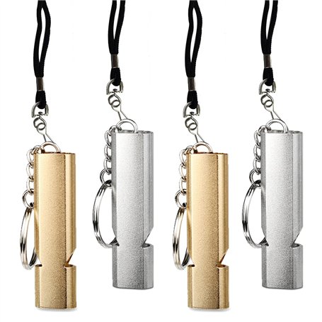 DEEDPF 4 sifflets de Survie avec Porte-clés et Cordon