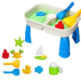 TBEONE Table d'activités de l'eau de Sable d'enfants avec 9 Jouets de Plage pour la Table d'activités d'enfants