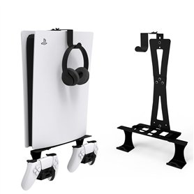 Support Mural pour PS5/PS5 Slim/PS5 Pro - Support Console PS5/PS5 Slim/PS5 Pro avec Support Manette et Casque - Accessoire PS5 e