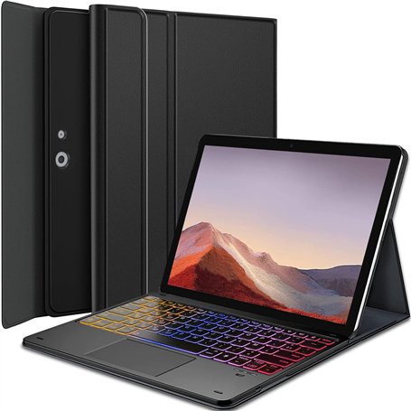 Nanhent Rétroéclairé Clavier Coque pour Microsoft Surface Pro 7/7+/6/5/4/3 12.3 Pouces