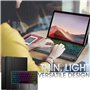 Nanhent Rétroéclairé Clavier Coque pour Microsoft Surface Pro 7/7+/6/5/4/3 12.3 Pouces, Smart Touchpad, AZERTY Français Amovible