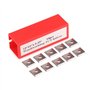 HOZLY Fraise à plan, tige 8 mm, 3 flûtes, avec 10 lames interchangeables en carbure (12 x 12 x 1,5 mm) pour bois de 39 mm de dia