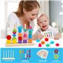 Tosekry 2 en 1 Jeux Montessori, Jouet d'activité et de Développement Bois Puzzle pour Enfant 2 3 4 Ans