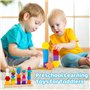 Tosekry 2 en 1 Jeux Montessori, Jouet d'activité et de Développement Bois Puzzle pour Enfant 2 3 4 Ans