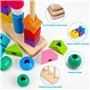 Tosekry 2 en 1 Jeux Montessori, Jouet d'activité et de Développement Bois Puzzle pour Enfant 2 3 4 Ans