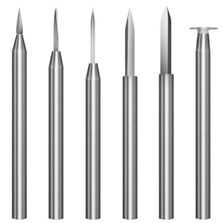 Lot de 6 forets de sculpture sur bois pour outil rotatif Dremel - Accessoires de perceuse de gravure - Outil de meulage du bois