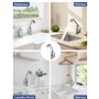 MIDINGCHAI Robinet Cuisine Rabattable, 1080° Flexible Rotation Mitigeur Cuisine,Robinet Evier Sous Fenêtre en Acier Inoxydable, 