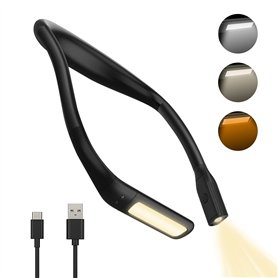 Lampe de Lecture de Cou Rechargeable Liseuse lampe de cou pour Lire au Lit 3 Couleurs Protection des Yeux