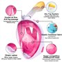 Riisoyu Masque de Plongée pour Enfant,180°View Masque Snorkeling Plein Visage Design Pliable Anti-Fuite et Anti-Buée Masque et T