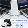 Coque métallique numérique Telecommande Ordinateur Powerpoint avec mise en évidence Loupe Souris Minuterie，USB/Type-C 2 en 1 rec