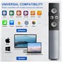 Coque métallique numérique Telecommande Ordinateur Powerpoint avec mise en évidence Loupe Souris Minuterie，USB/Type-C 2 en 1 rec