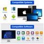 Métal Telecommande Ordinateur Powerpoint USB/Type C 2 en 1 avec Volume, 2.4GHz Rechargeable Presentation Cliqueur Zapette Powerp