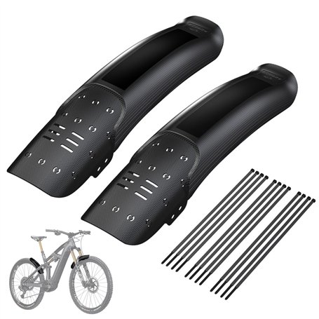 Reixuier Lot de 2 garde-boues anti-éclaboussures pour VTT Mudguard avec 12 serre-câbles