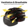 Casque de vélo avec visière - Casque de vélo léger avec lunettes magnétiques - Unisexe - Taille réglable - Casque de VTT pour ho