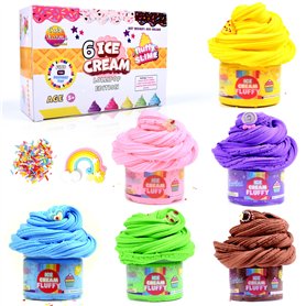 ToysButty Kit Slime Enfant Deja Fait Moelleux Fluffy pour Fille Garçon Pack 6 Butter Slime en Pot Thème Charmes Glace et Gateau