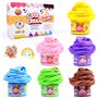 ToysButty Kit Slime Enfant Deja Fait Moelleux Fluffy pour Fille Garçon Pack 6 Butter Slime en Pot Thème Charmes Glace et Gateau