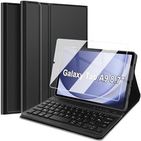 Nanhent Clavier Coque avec Protection écran pour Samsung Galaxy Tab A9 8.7 Pouces 2023 Tablette (SM-X110/X115/X117)