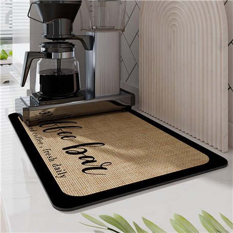 katmerio Tapis d'égouttement pour machine à café - 60 x 40 cm - Séchage rapide - Tapis de séchage absorbant pour machine à café