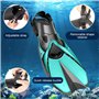 mizikuu Palmes Réglables, ML/XL Palmes Natation Palmes de Snorkeling avec Sac Palmes de Courtes à Talon Ouvert Palmes de Plongée