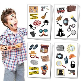 Lcnjscgo Lot de 20 feuilles de tatouages temporaires pour enfants et garçons