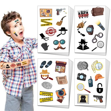 Lcnjscgo Lot de 20 feuilles de tatouages temporaires pour enfants et garçons