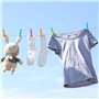 Mauepersu Lot de 60 pinces à linge multicolores, 4 couleurs, en plastique, avec ressort à anneau extérieur stable, pinces à ling