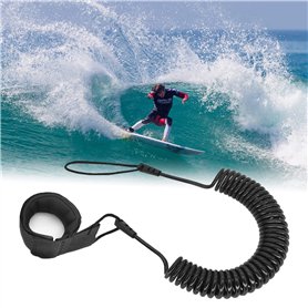 Generic 10 Pieds Sup Leash Coiled Laisse De Cheville 5.5mm Cordon de Sécurité Surf Leash en TPU Leash Paddle Corde De Pied De Re