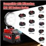 Lampe de travail LED sans fil 15-16 W, projecteur de chantier portable 2000 lm avec port USB alimenté par des batteries lithium-