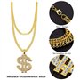UBERMing Kit de Costume Hip Hop avec Boîte Radio Gonflable Lunettes de Soleil Chapeau et Or Signe de Dollar Collier Bracelet Ann