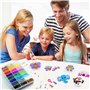 YESLUSY Perles à Repasser Set, Fusible Perles Bricolage Enfant, avec Plaques de Perles à Repasser et Accessoires, 24 Couleurs / 