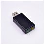 USB 2.0 Virtual 7.1 Channel Adaptateur audio stéréo Carte son externe, avec ports audio et microphone de 3,5 mm, amplificateur i