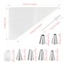 Lot de 100 poches à douille + 6 douilles + 1 coupleur à gâteau pour douilles + 1 brosse de nettoyage - Grande poche à douille pr