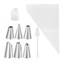 Lot de 100 poches à douille + 6 douilles + 1 coupleur à gâteau pour douilles + 1 brosse de nettoyage - Grande poche à douille pr