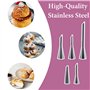 5 Douilles Pâtisserie Petit Choux,3 Poches à Douille en Silicone Réutilisable et grattoirs à pâte，Douilles Professionnelles en A