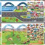 Elfew Lot de 2 Livre d'Autocollants 3D pour Enfants âgés de 2, 3, 4 ans, Autocollants Réutilisables Voitures, Chantier de constr