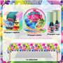 Lot de 61 Ustensiles Troll Elf - Décorations d'Anniversaire d'Enfant - Fournitures de Fête pour Garçons et Filles - Vaisselle Tr