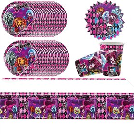 61 pièces de vaisselle de fête Monster High