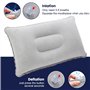 Udbrud 3 Pièces Oreiller de Camping Gonflable, Gonflable Oreiller de Camping Portable Oreillers gonflables Ultralégers Flocage C
