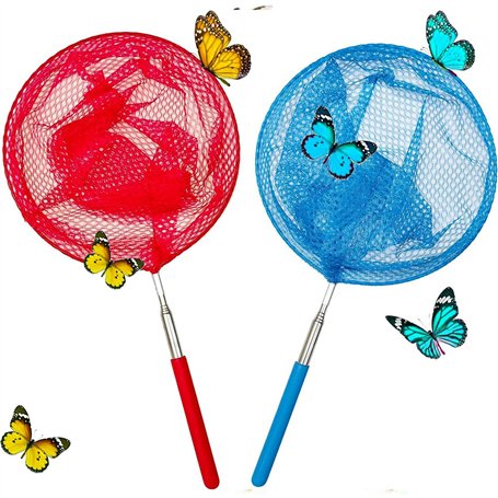 katmerio Lot de 2 épuisettes télescopiques pour enfants - Filet de pêche extensible - Idéal pour attraper les insectes