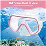 mizikuu Masque de plongée, Mask Panoramique pour Enfants Lunettes Plongée en Verre Trempé Boucles à Ajustement Rapide Masque de 