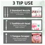 Hydropulseur pour nettoyage des dents - 9 modes - Irrigateur buccal rechargeable - 4 embouts - Batterie puissante - Pics dentair