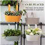 KAHEIGN 4 Pièces Métal Pots de Fleurs Suspendus, 27,5CM Grands Pots deFleurs Seau à Fleurs Suspendu avec Crochet Amovible pour B