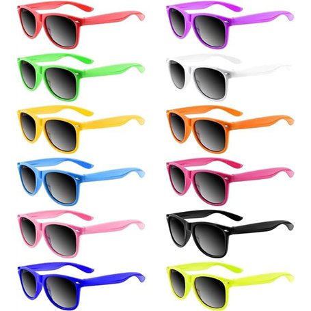 KAHEIGN 24 Pièces Lunettes de Soleil Néon pour Enfants