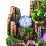 Charocean Fontaine d'intérieur - Cascade - Fontaine de table avec éclairage LED et brouillard - Petite fontaine d'intérieur avec