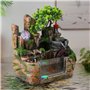 Charocean Fontaine d'intérieur - Cascade - Fontaine de table avec éclairage LED et brouillard - Petite fontaine d'intérieur avec