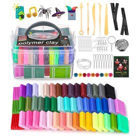 Zaxiva 50 Couleurs Pâte Polymère Pâte à Modeler Argile Bricolage Douce