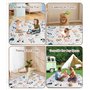 Zaxiva Tapis Bébé, Tapis de Jeux Bébé 127x127 cm, Tapis Éveil Bébé Rembourré, Tapis Motricité Bébé Antidérapant, Doux et Lavable