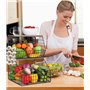 Zaxiva 2 Etages Corbeille a Fruit, Panier a Fruit etagere de murale cuisine, Rangement de cuisine empilable, Avec un Couvercle e