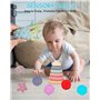 Montessori (25 pièces) pour Enfants 6 Mois et Plus, Cube Balle Sensoriels Souples a Empiler, Anneaux d'empilage, Jeux Eveil, Jou